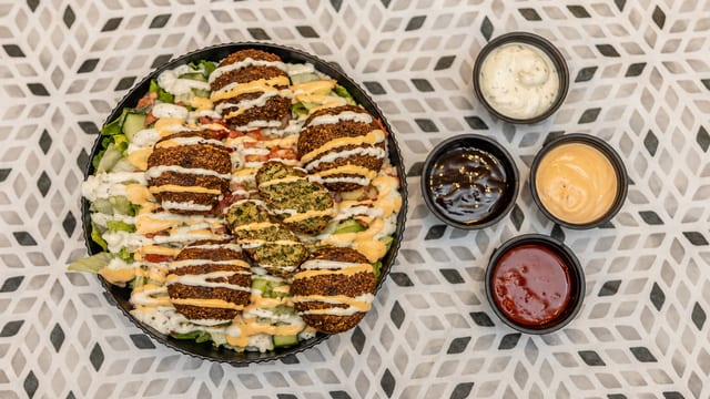 Falafel Over Rice.
