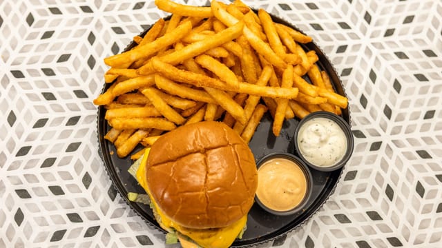 Chicken Burger Sandwich (with Fries).