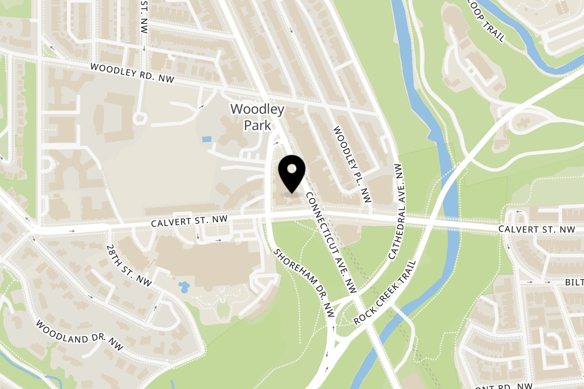 Map showing the location of DC BITES on 2604 Connecticut Ave Nw in Washington